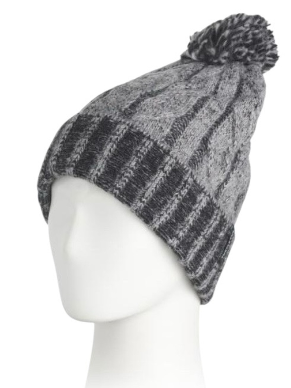 Turtle Fur Charcoal Recycle Emma Beanie with Pom Accent (NWT)